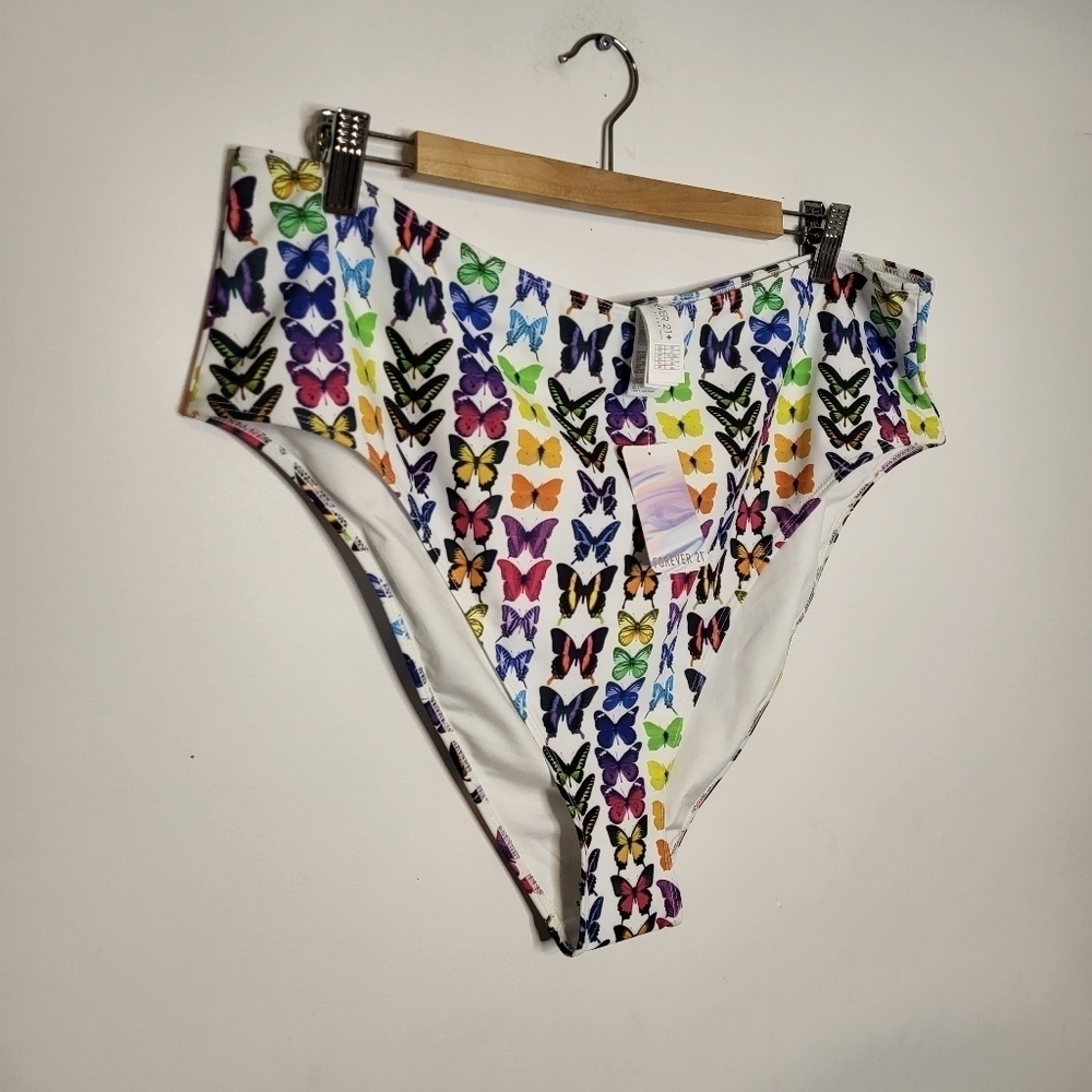 Forever 21 butterfly print Bikini bottom size 3x